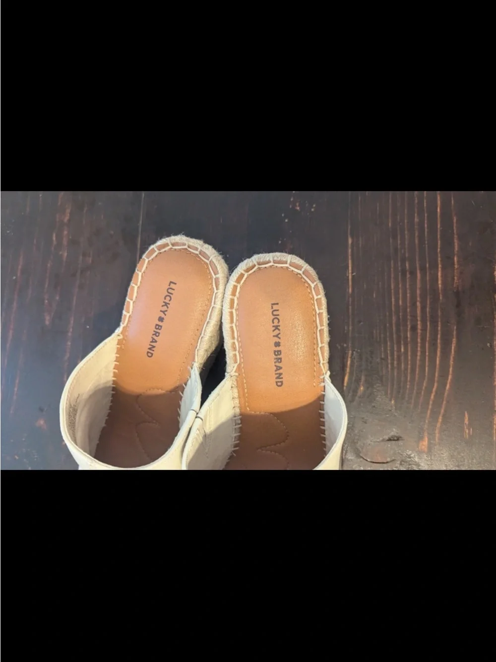 Lucky Brand Cream Espadrille Wedge Sandals Size 10